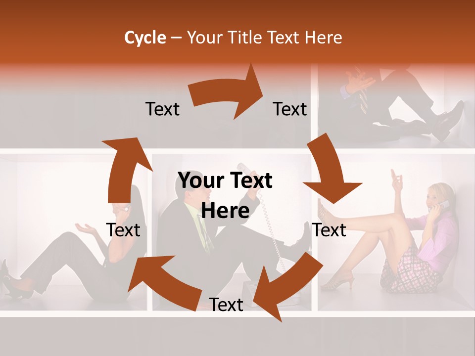 Segment Together Businesspeople PowerPoint Template