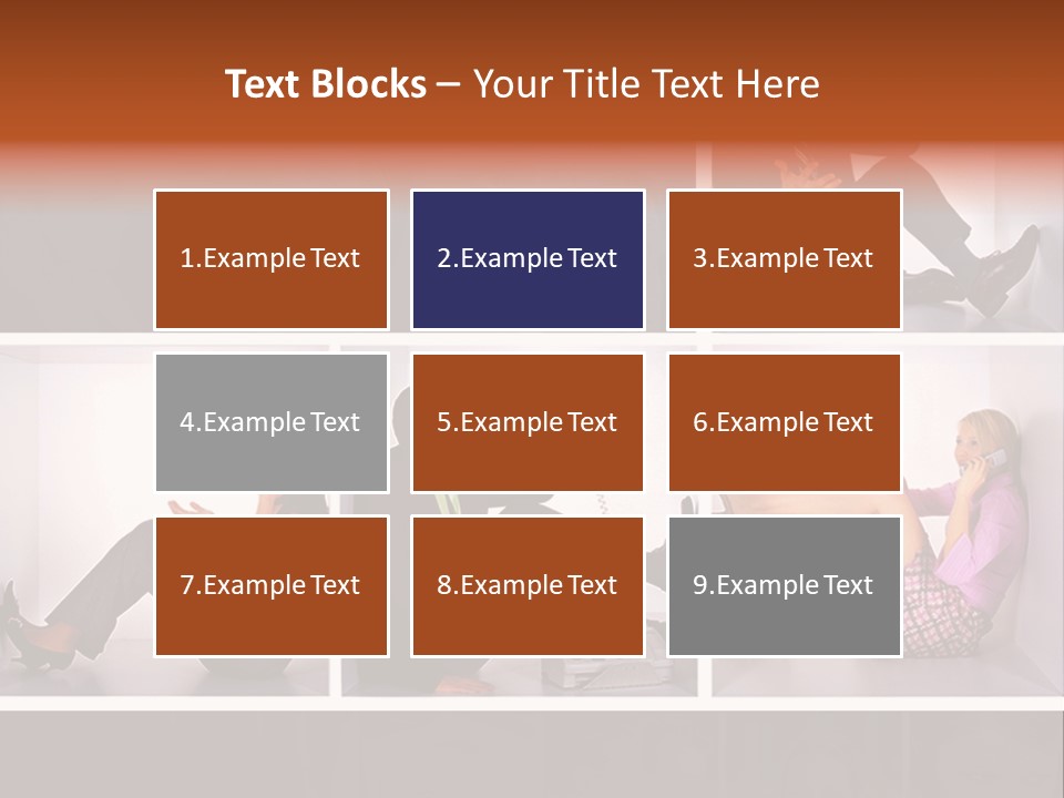 Segment Together Businesspeople PowerPoint Template