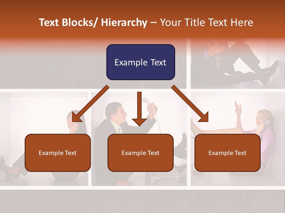 Segment Together Businesspeople PowerPoint Template