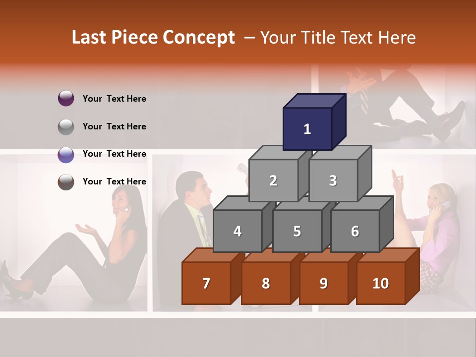 Segment Together Businesspeople PowerPoint Template
