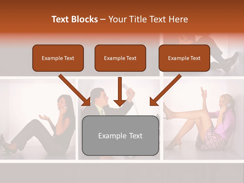 Segment Together Businesspeople PowerPoint Template