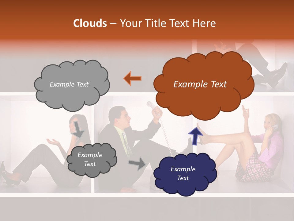 Segment Together Businesspeople PowerPoint Template