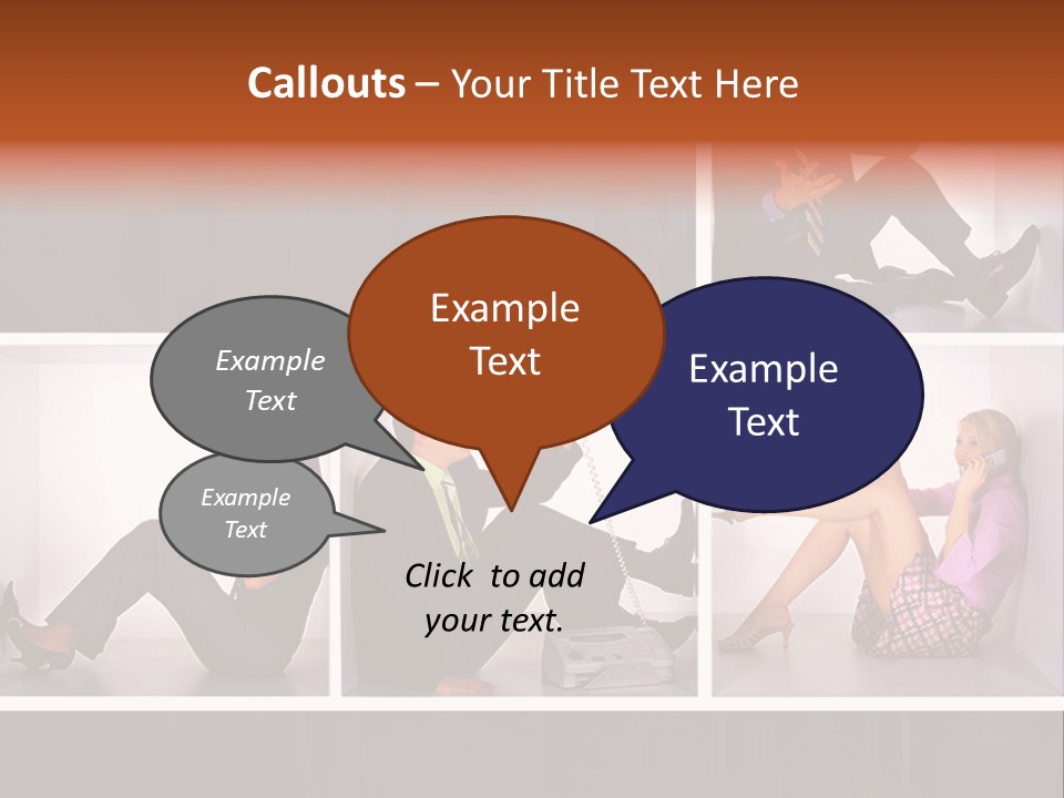 Segment Together Businesspeople PowerPoint Template