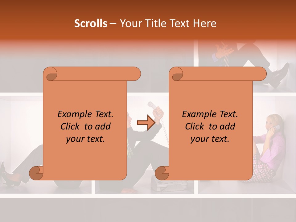Segment Together Businesspeople PowerPoint Template