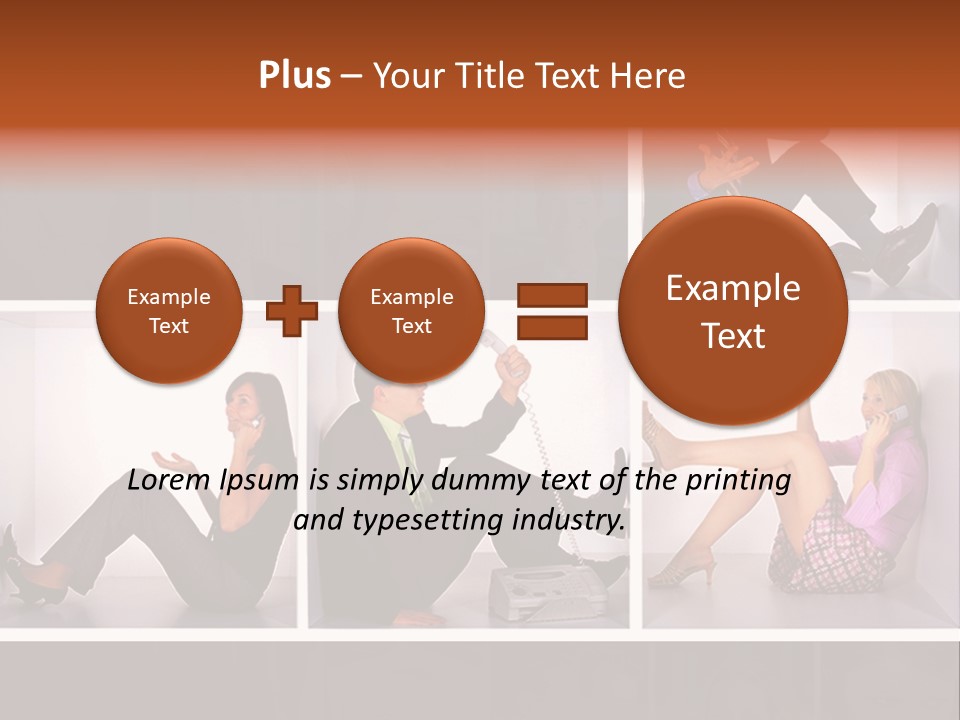 Segment Together Businesspeople PowerPoint Template