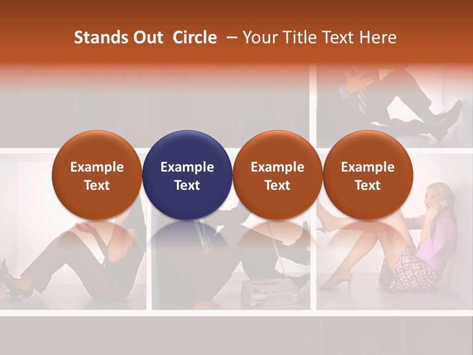 Segment Together Businesspeople PowerPoint Template