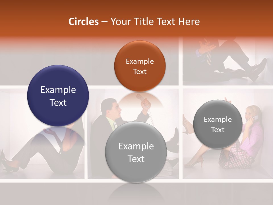 Segment Together Businesspeople PowerPoint Template