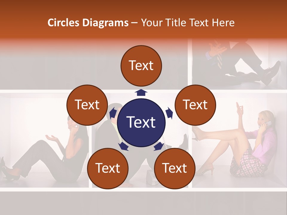 Segment Together Businesspeople PowerPoint Template