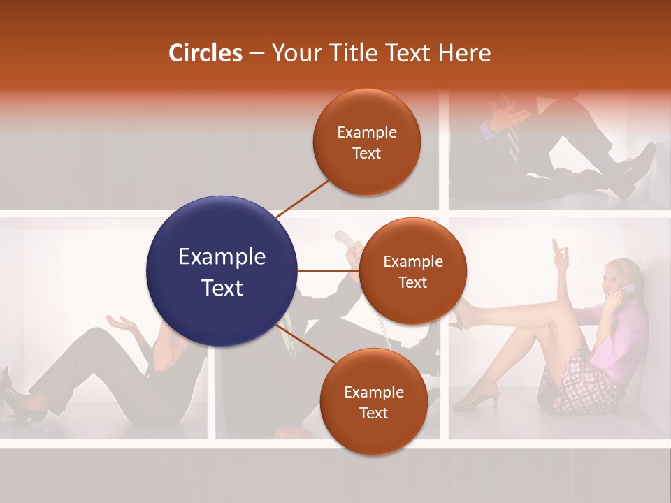 Segment Together Businesspeople PowerPoint Template