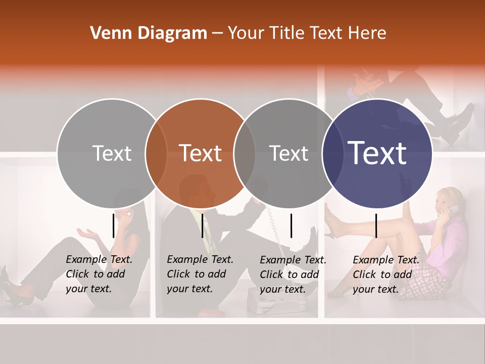 Segment Together Businesspeople PowerPoint Template