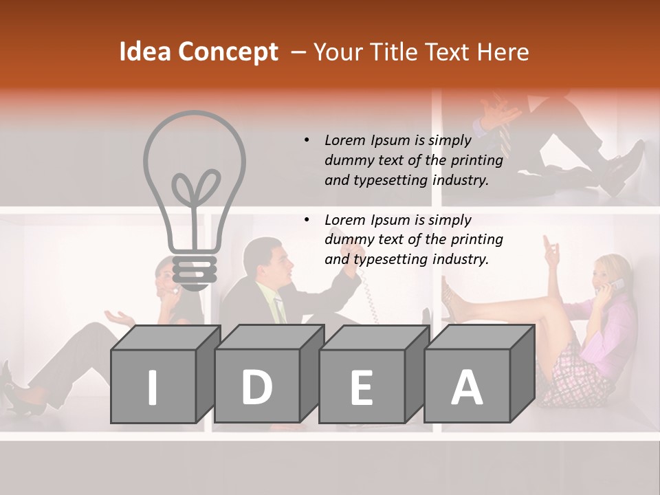 Segment Together Businesspeople PowerPoint Template