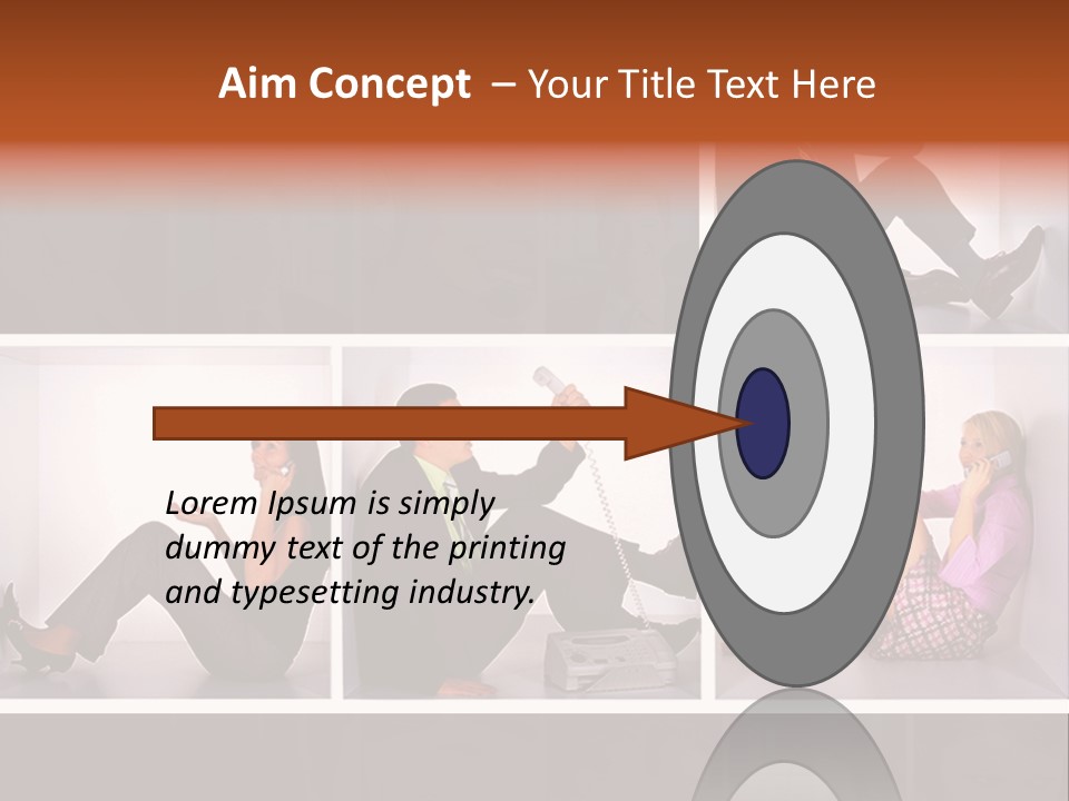 Segment Together Businesspeople PowerPoint Template