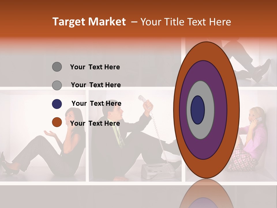 Segment Together Businesspeople PowerPoint Template