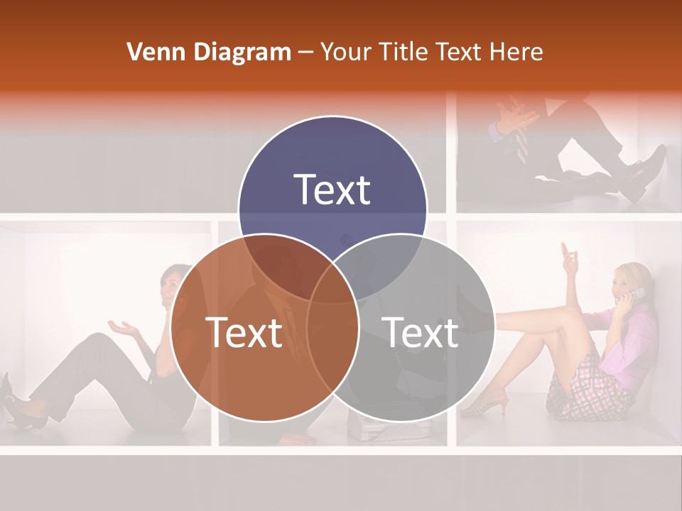 Segment Together Businesspeople PowerPoint Template