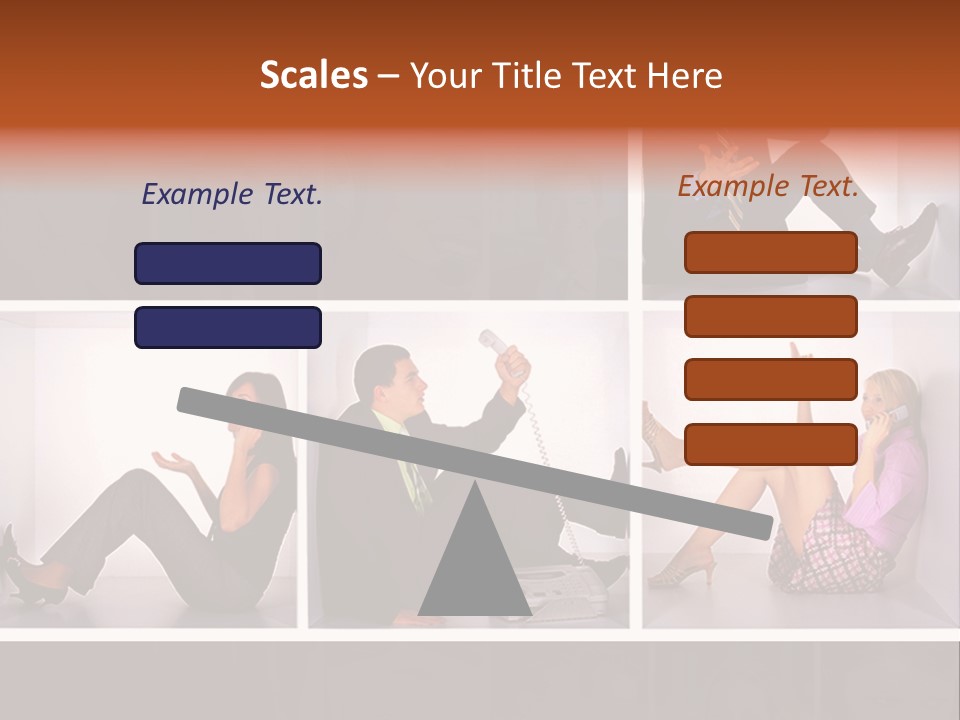 Segment Together Businesspeople PowerPoint Template