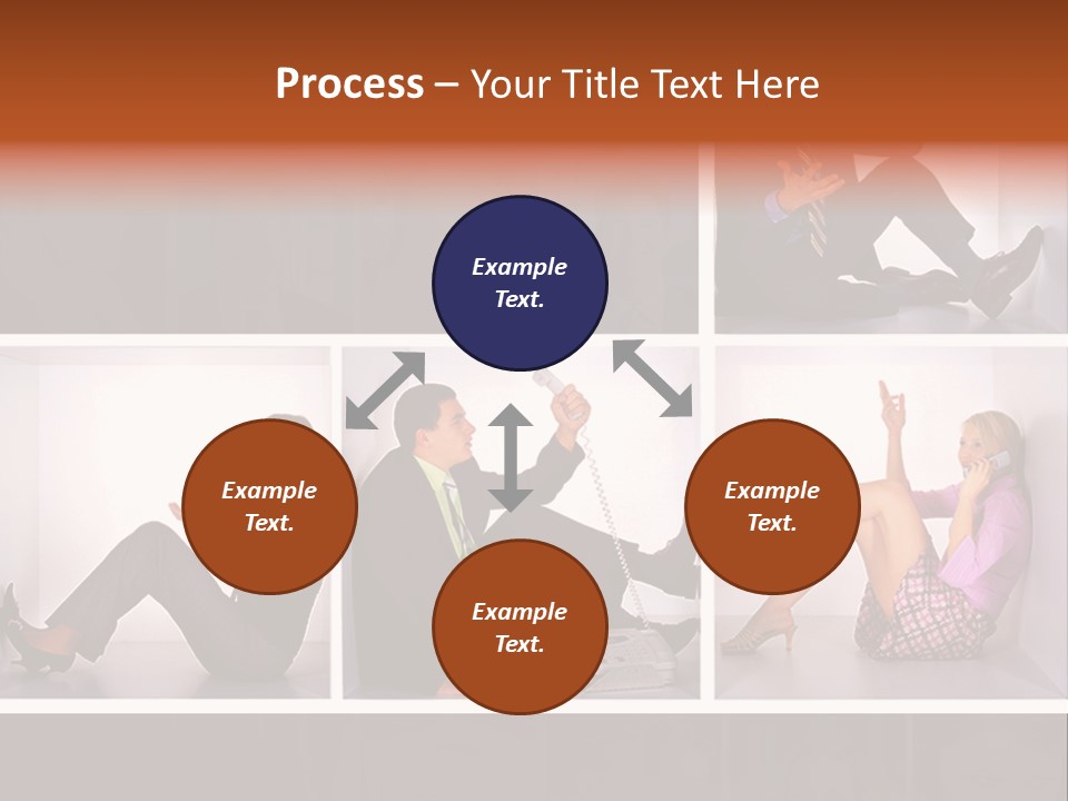 Segment Together Businesspeople PowerPoint Template