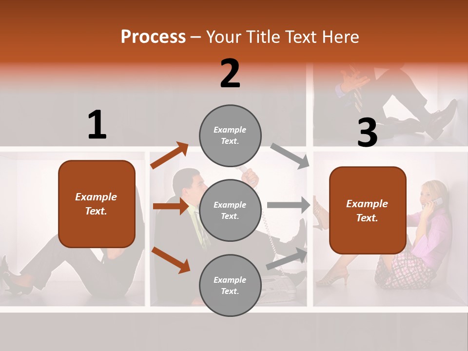 Segment Together Businesspeople PowerPoint Template