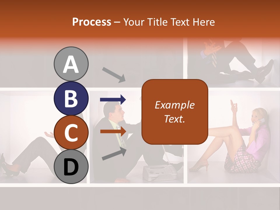 Segment Together Businesspeople PowerPoint Template