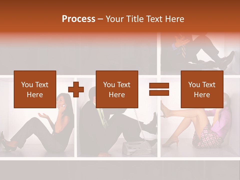 Segment Together Businesspeople PowerPoint Template