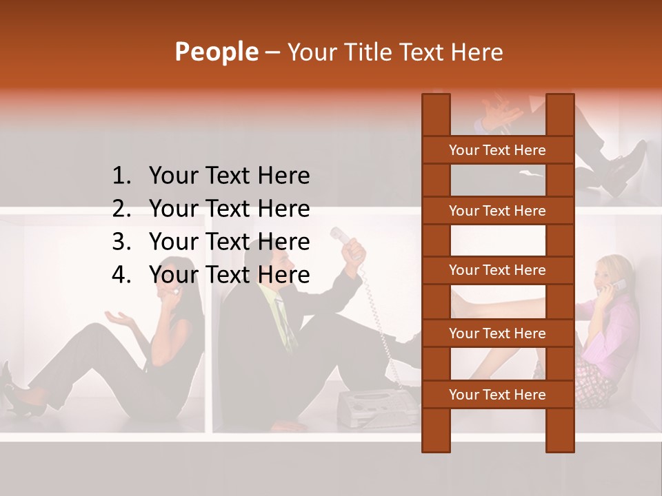 Segment Together Businesspeople PowerPoint Template