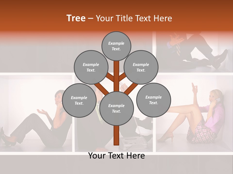 Segment Together Businesspeople PowerPoint Template