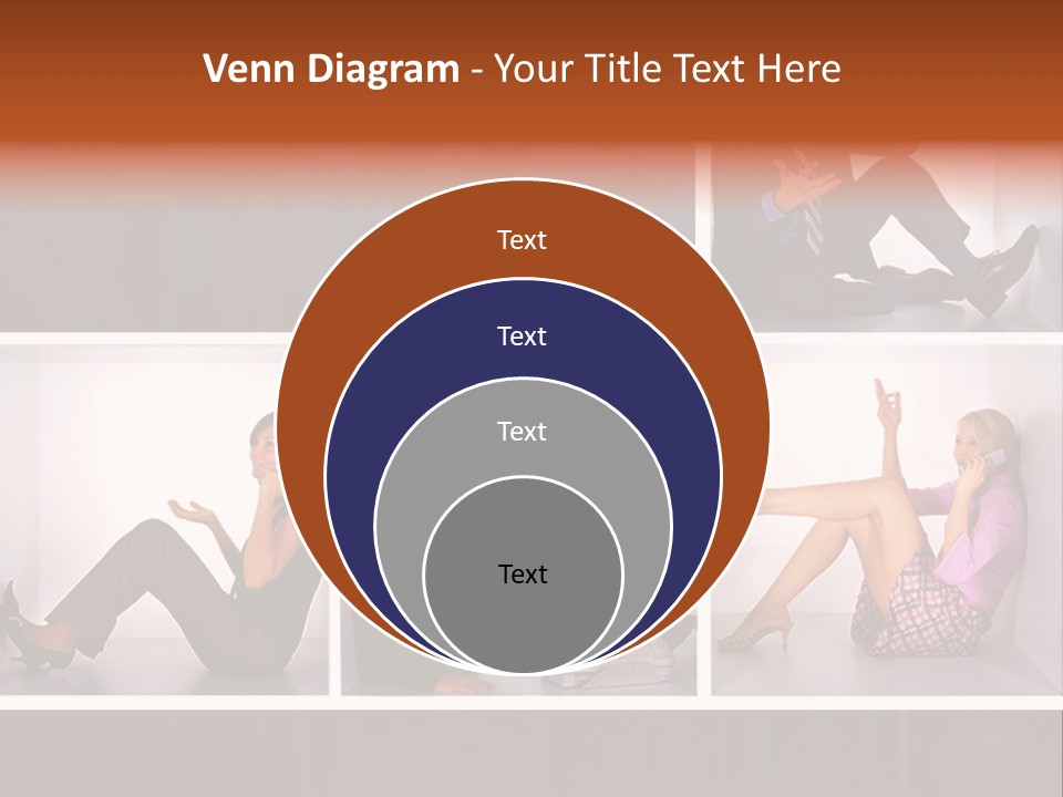 Segment Together Businesspeople PowerPoint Template