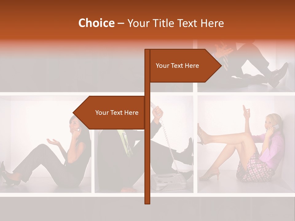 Segment Together Businesspeople PowerPoint Template