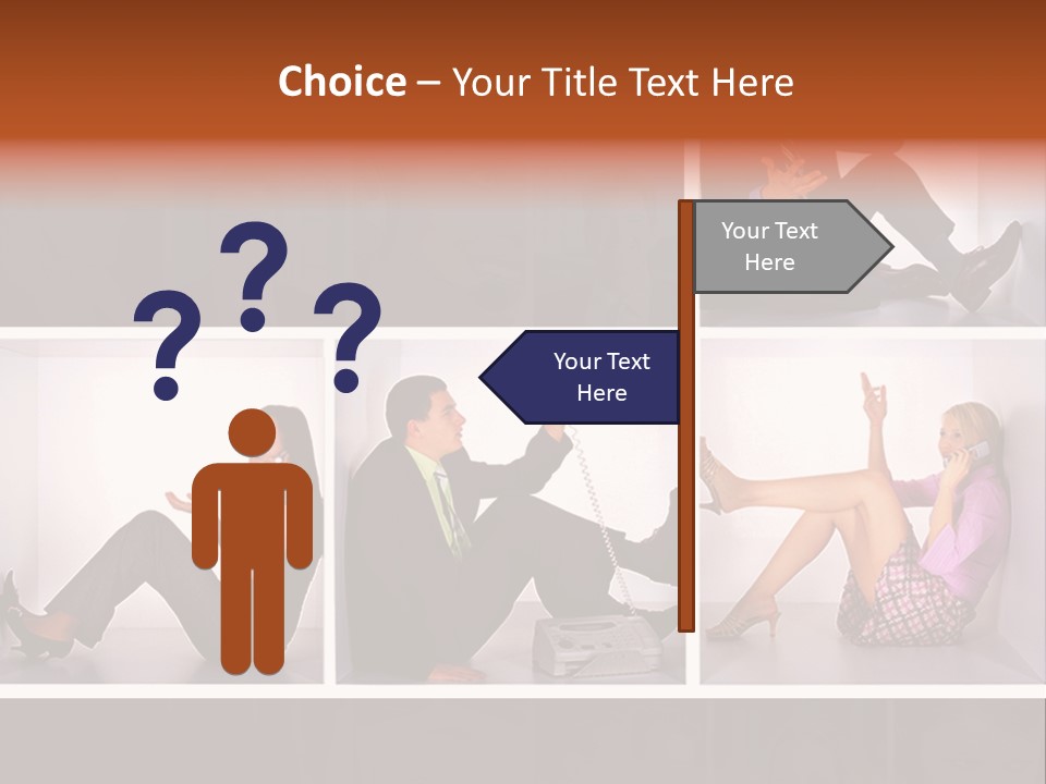 Segment Together Businesspeople PowerPoint Template