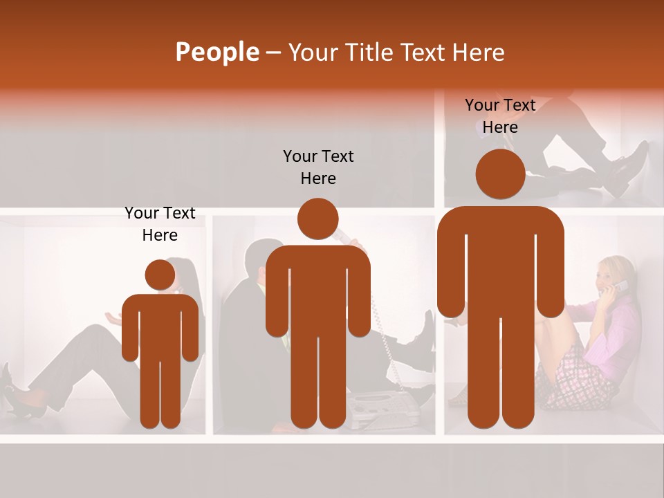 Segment Together Businesspeople PowerPoint Template