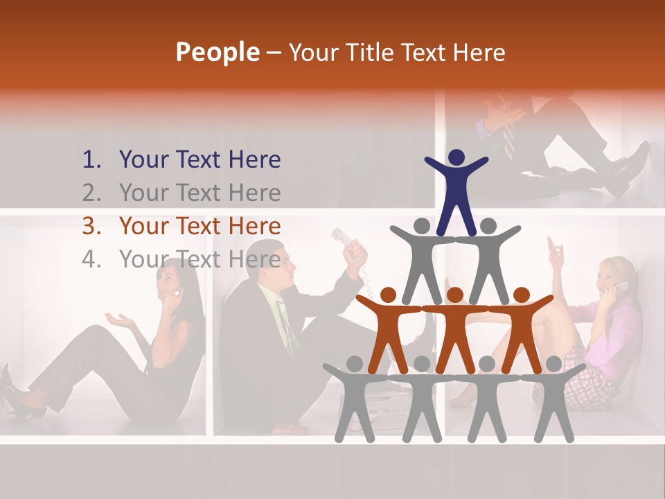 Segment Together Businesspeople PowerPoint Template