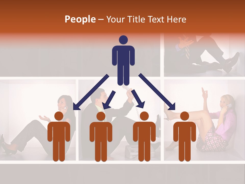 Segment Together Businesspeople PowerPoint Template