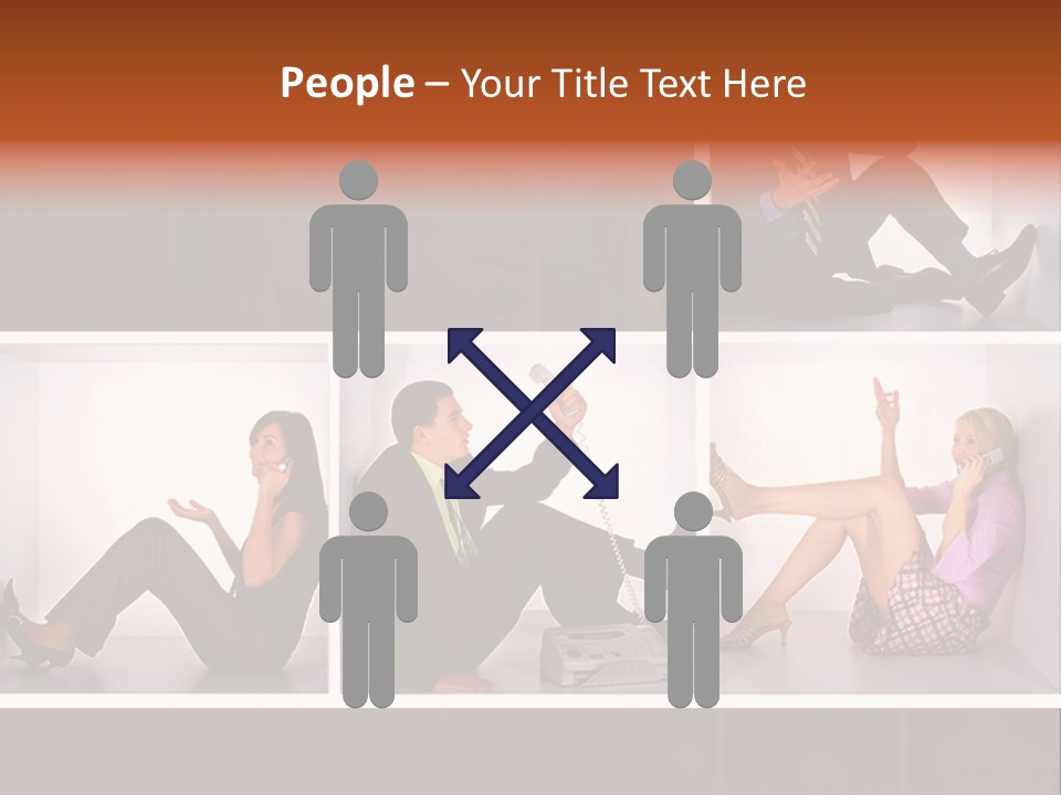 Segment Together Businesspeople PowerPoint Template