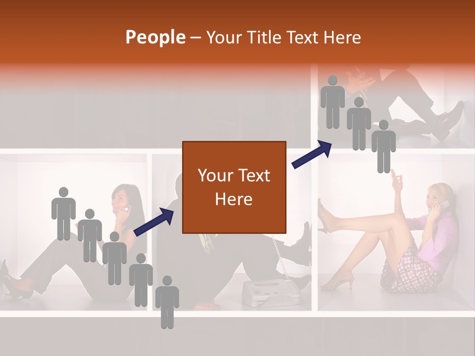 Segment Together Businesspeople PowerPoint Template