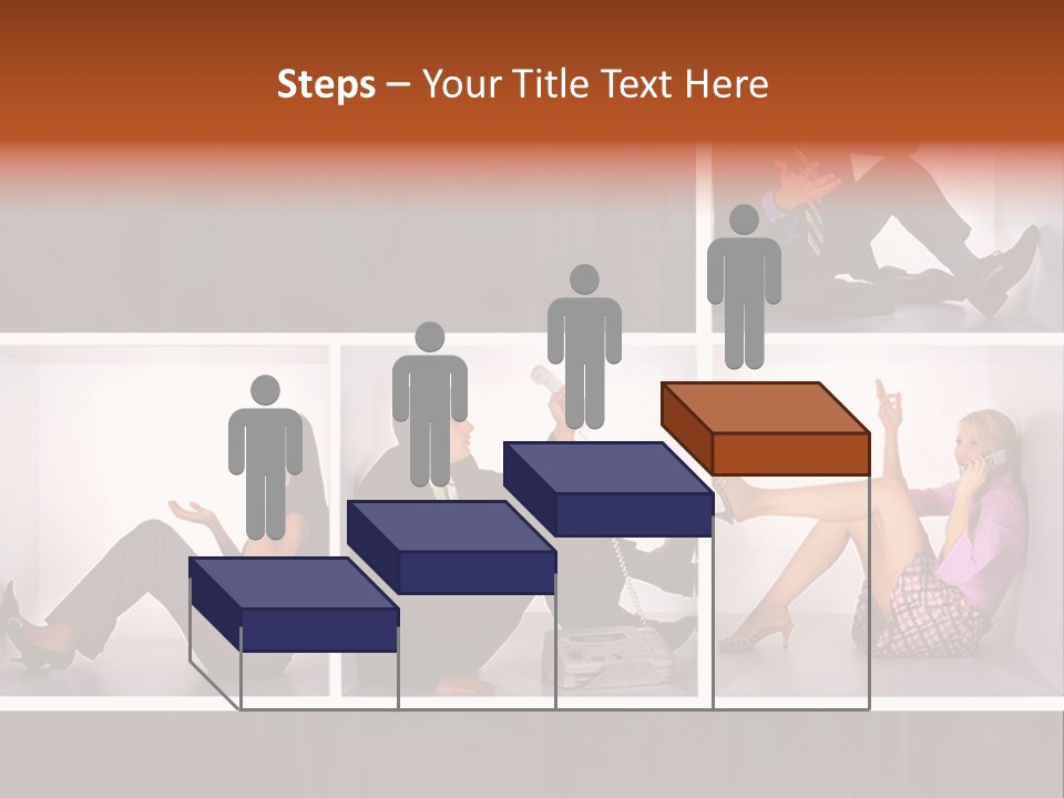 Segment Together Businesspeople PowerPoint Template