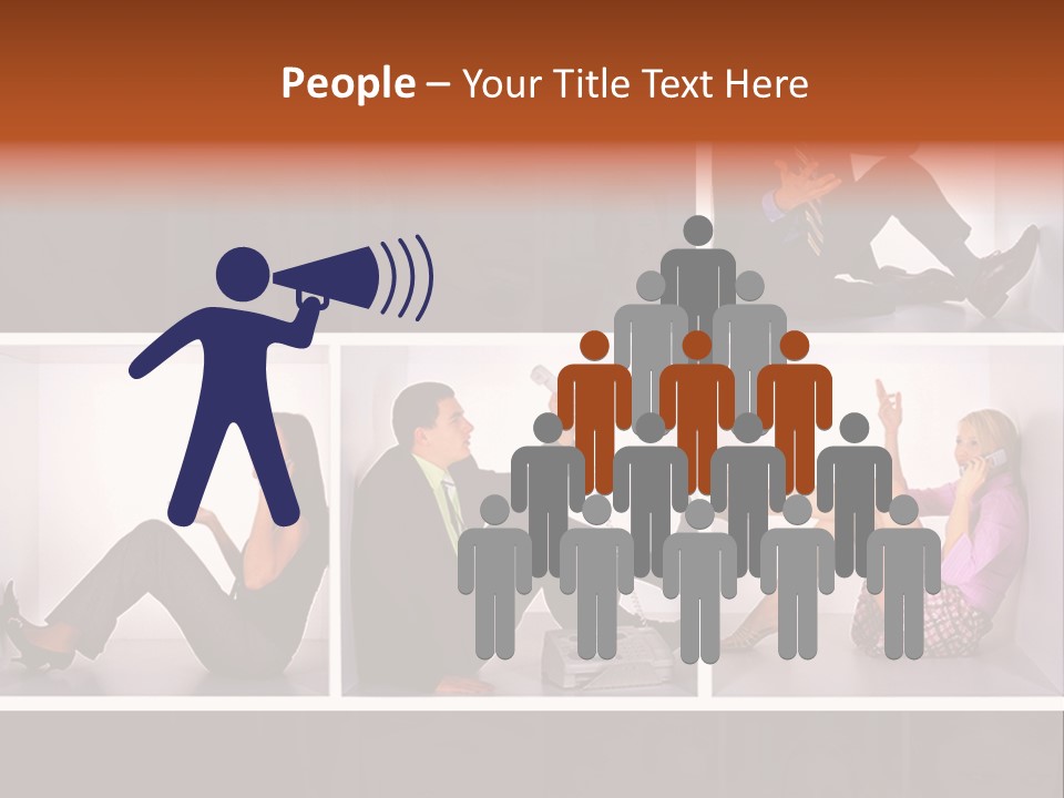 Segment Together Businesspeople PowerPoint Template