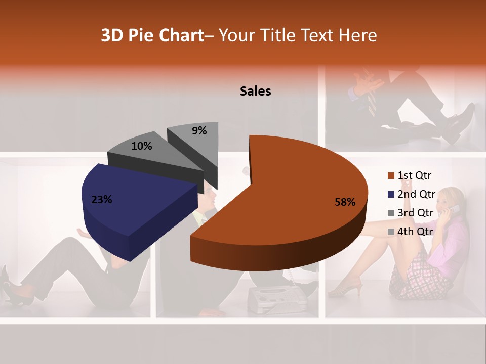 Segment Together Businesspeople PowerPoint Template
