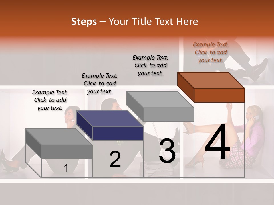 Segment Together Businesspeople PowerPoint Template