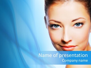 Head Model Skincare PowerPoint Template