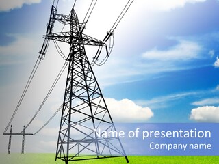 Industrial Pylon Industry PowerPoint Template