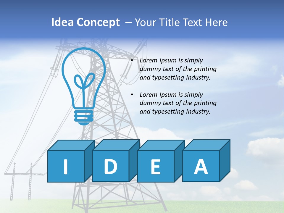 Industrial Pylon Industry PowerPoint Template