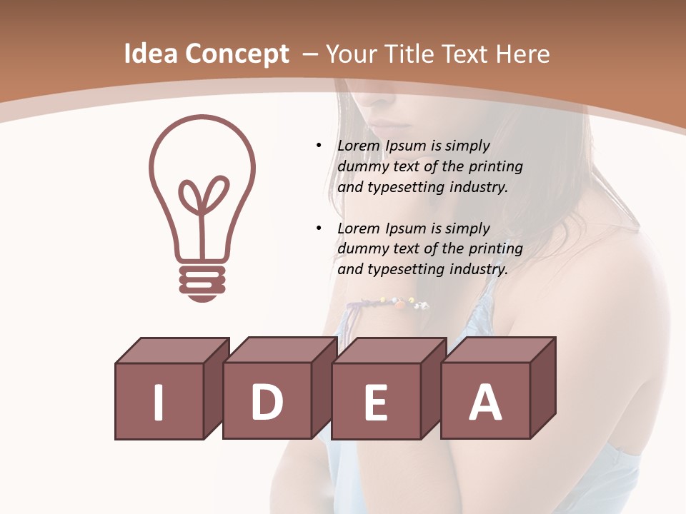 Portrait Sad Beauty PowerPoint Template