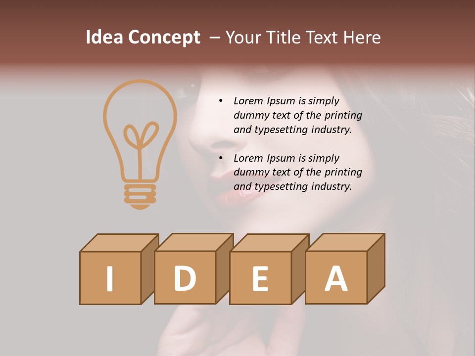 Red Hairstyle Elegant PowerPoint Template