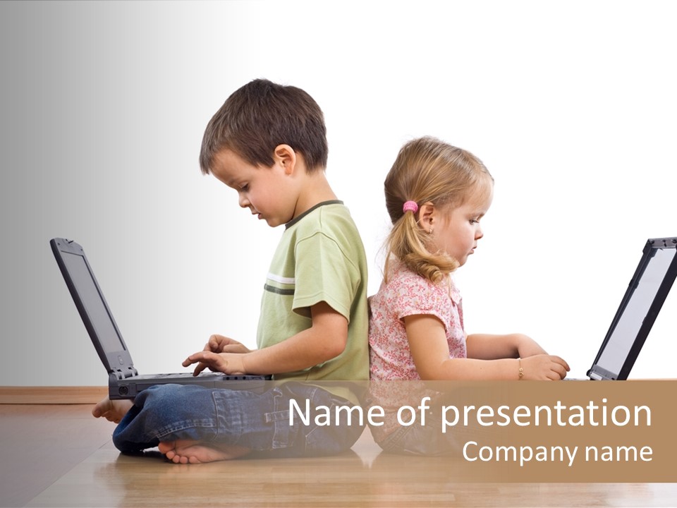 Notebook Kid Isolated PowerPoint Template