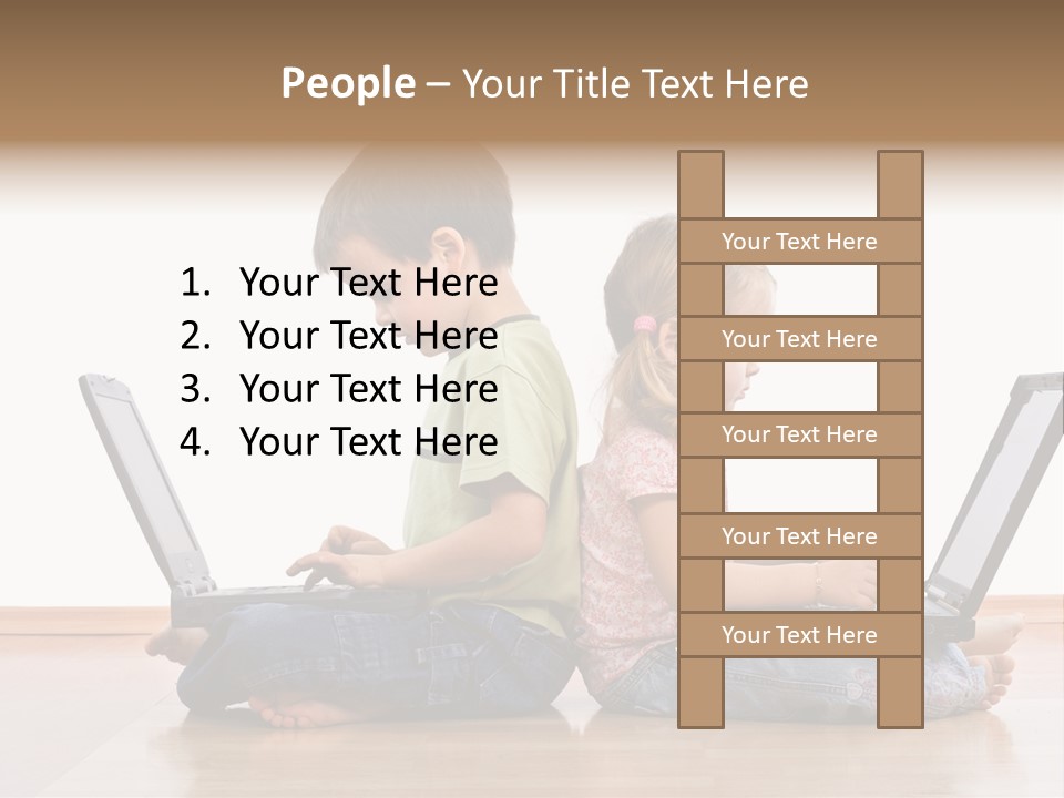 Notebook Kid Isolated PowerPoint Template