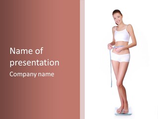 Isolated Woman Success PowerPoint Template