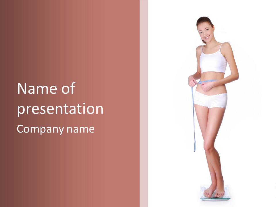 Isolated Woman Success PowerPoint Template