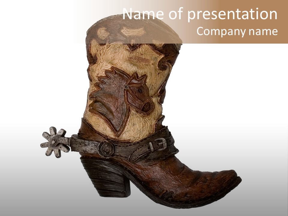 Head Cowboy Spur PowerPoint Template