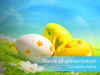 Blue Cute Easter PowerPoint Template