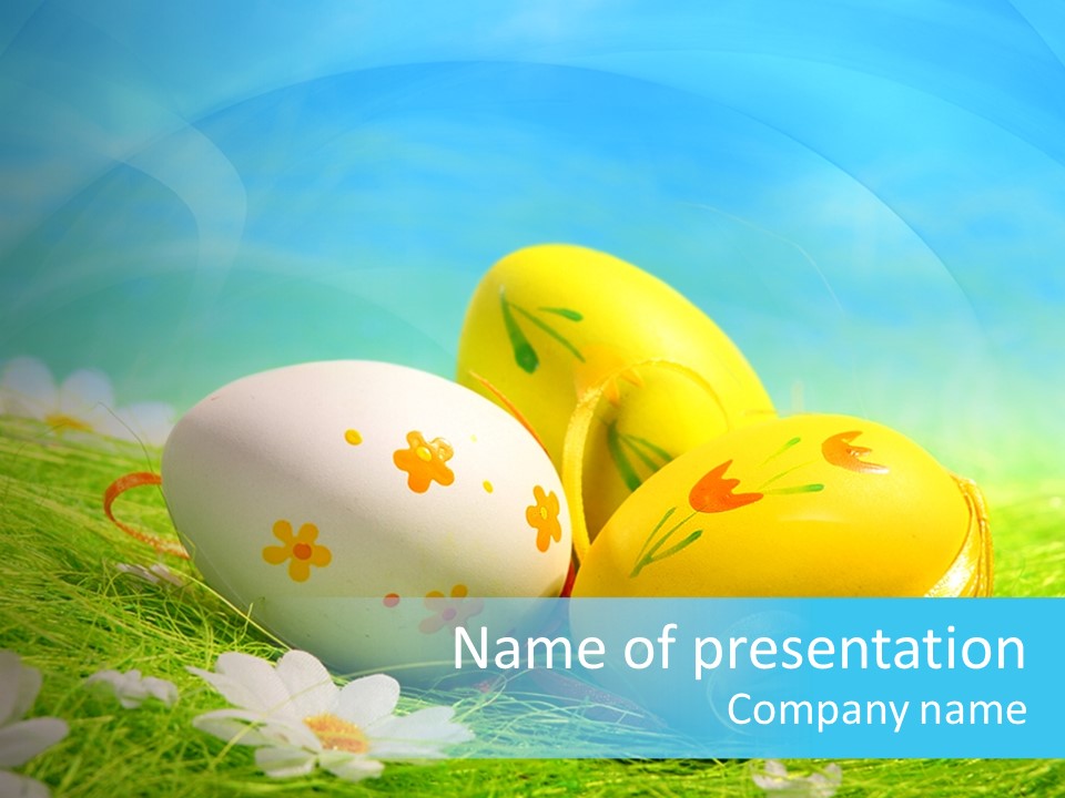 Blue Cute Easter PowerPoint Template