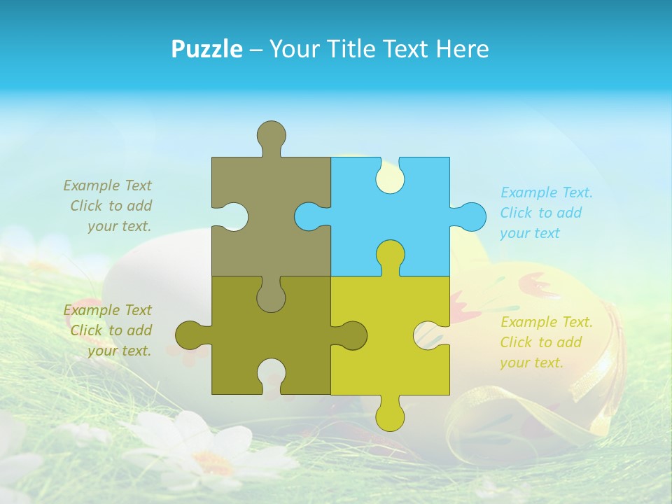 Blue Cute Easter PowerPoint Template